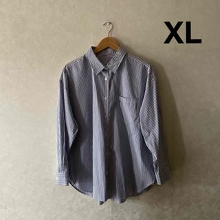 ジーユー(GU)のGU レディース ストライプオーバーサイズシャツ XLサイズ(シャツ/ブラウス(長袖/七分))