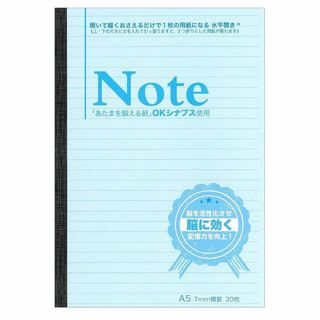 中村印刷所 水平開き ノート A5 脳スッキリノート 横罫 7mm ×2冊(ノート/メモ帳/ふせん)