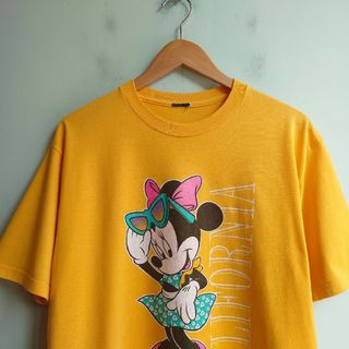 Disney vintage◇プーさん 90s シングルステッチ 半袖 Tシャツ-