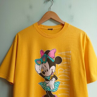 ディズニー(Disney)のDISNEY　90s vintage ミニーマウス　キャラクターTシャツ　イエロ(Tシャツ/カットソー(半袖/袖なし))