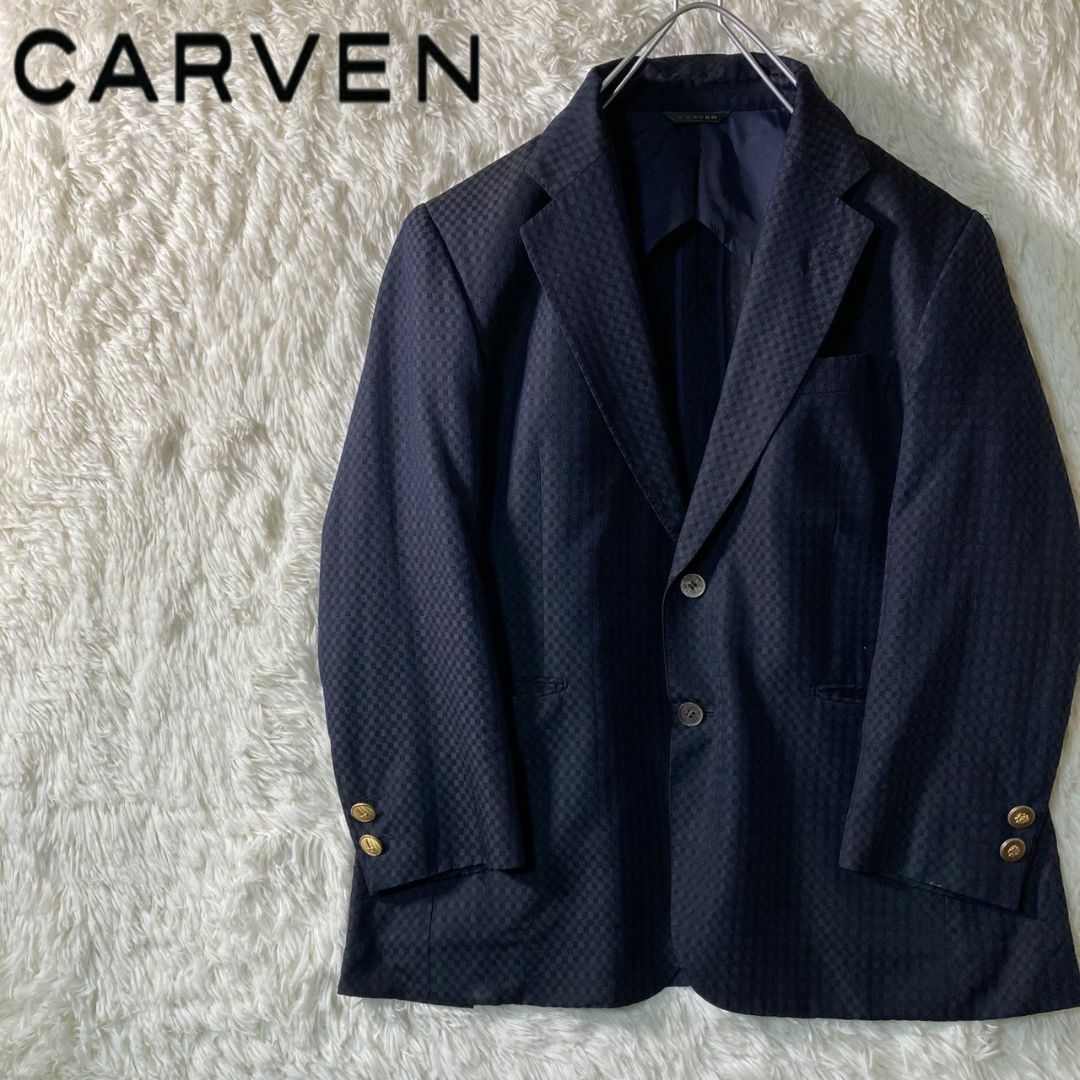 CARVEN(カルヴェン)のシルク100% CARVEN 紺ブレ 金ボタン テーラードジャケット 165 メンズのジャケット/アウター(テーラードジャケット)の商品写真