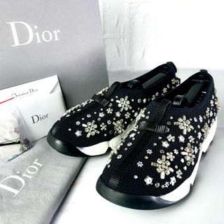 クリスチャンディオール(Christian Dior)の【良品】ディオール　フュージョン ビジュー　スニーカー フラワーモチーフ(スニーカー)