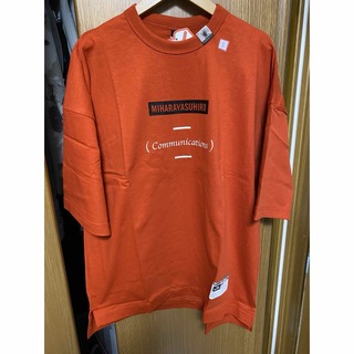 ジーユー(GU)のGU MIHARAYASUHIRO ビッグT(5分袖) オレンジ(Tシャツ/カットソー(半袖/袖なし))