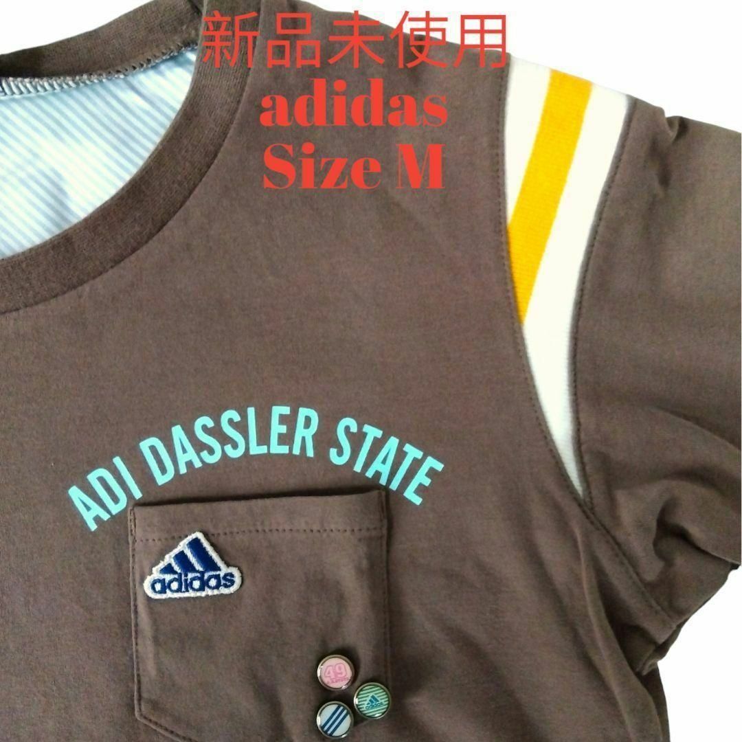 adidas(アディダス)の【新品未使用 匿名配送】Mサイズ  アディダス ロンT 長袖 綿100 オシャレ レディースのトップス(Tシャツ(長袖/七分))の商品写真