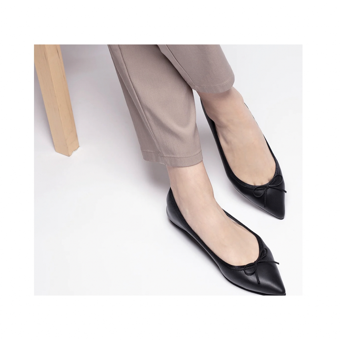 kurun ウォータープルーフスムース ブラック レディースの靴/シューズ(バレエシューズ)の商品写真