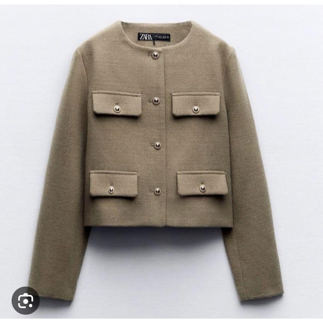 ZARA - ZARA フラップクロップドジャケットの通販 by アルパカ ZARA - ZARA フラップクロップドジャケットの通販 by アルパカ