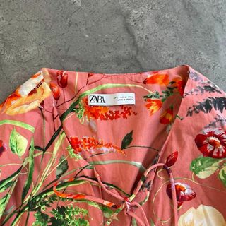 ザラ(ZARA)の4 ZARA ザラ BASIC ベーシック 花柄 フラワー ワンピース シャツ(ロングワンピース/マキシワンピース)