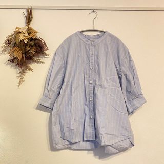 フレディアンドグロスター(FREDY & GLOSTER)の【美品】NOLLEY’S パールボタンストライプブラウス(シャツ/ブラウス(長袖/七分))