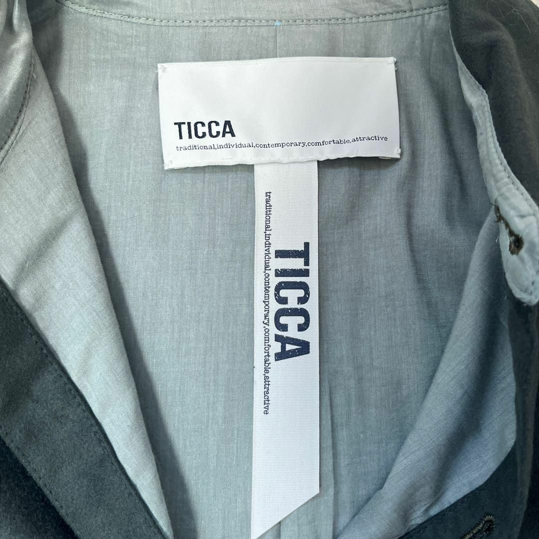 TICCA(ティッカ)の【Ticca】美品 日本製 ピーチスキン素材 シャツ ジャケット 緑 ティッカ レディースのトップス(シャツ/ブラウス(長袖/七分))の商品写真