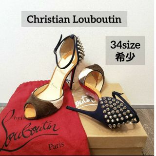 クリスチャンルブタン(Christian Louboutin)のクリスチャンルブタン ハラコ サンダル オープントゥ 34 ハイヒール パンプス(ハイヒール/パンプス)