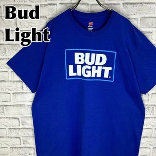 ヘインズ(Hanes)のBUD LIGHT バドライト ビール センターロゴ Tシャツ 半袖 輸入品(Tシャツ/カットソー(半袖/袖なし))