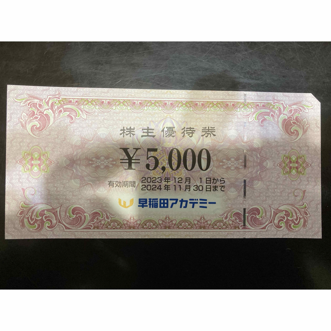 早稲田アカデミー　株主優待券 60000円分 チケットの施設利用券(その他)の商品写真