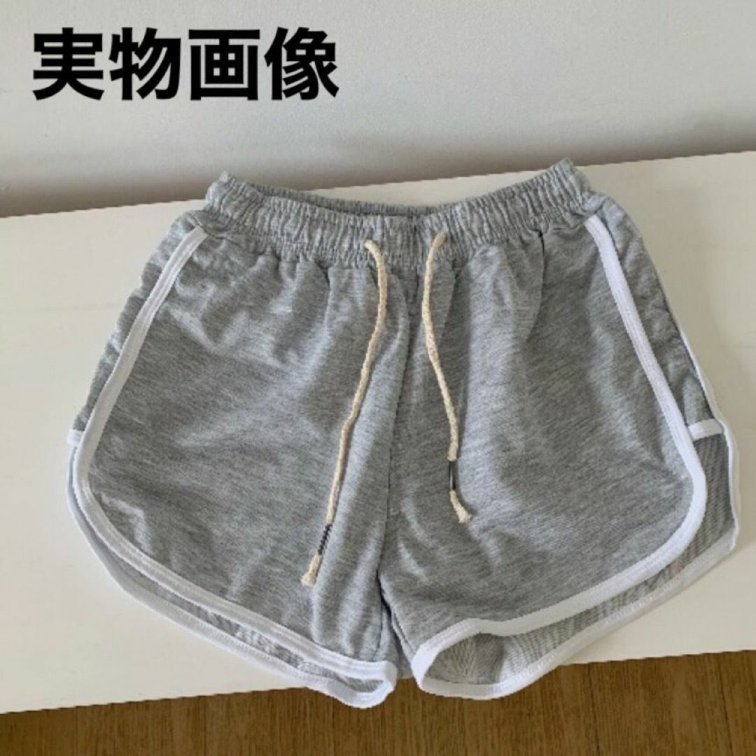 2XL ショートパンツ ルームパンツ 韓国 ラインパンツ レディース グレー レディースのパンツ(ショートパンツ)の商品写真