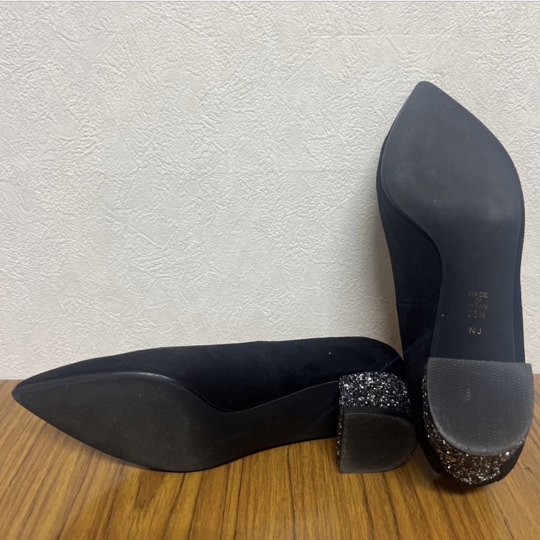 ダイアナ DIANA グリッター パンプス 黒スエード 21.5cm レディースの靴/シューズ(ハイヒール/パンプス)の商品写真