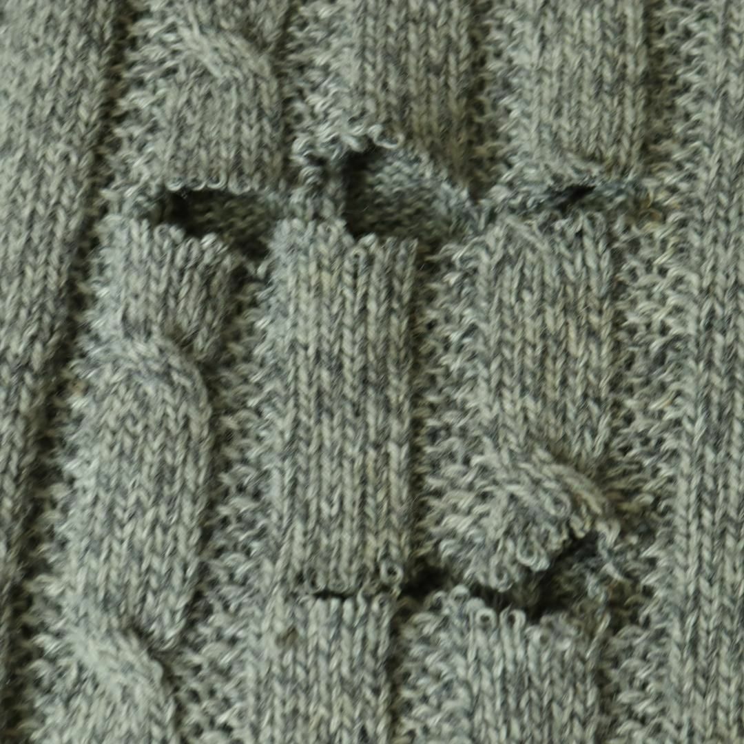 【一点物◎希少】ボロニットセーター ケーブル編み モノトーン こなれ感 グレー メンズのトップス(ニット/セーター)の商品写真