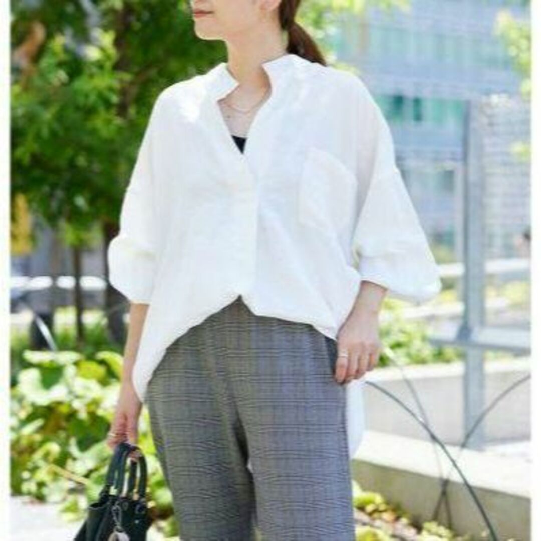 JOURNAL STANDARD(ジャーナルスタンダード)のスタンド プルオーバー ブラウス【 WHITE 】ジャーナルスタンダード レディースのトップス(シャツ/ブラウス(長袖/七分))の商品写真