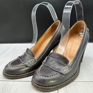 ロエベ(LOEWE)の【LOEWE】ロエベ 23 パンプス チャンキーヒール ブラウン レザー 36(ハイヒール/パンプス)