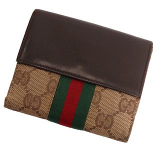 Gucci - GUCCI グッチ 二つ折り財布 ベージュ サーモンピンク 中古の