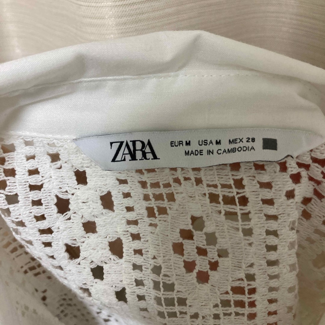 ZARA(ザラ)のZARA 幾何学 レースシャツ レディースのトップス(シャツ/ブラウス(長袖/七分))の商品写真