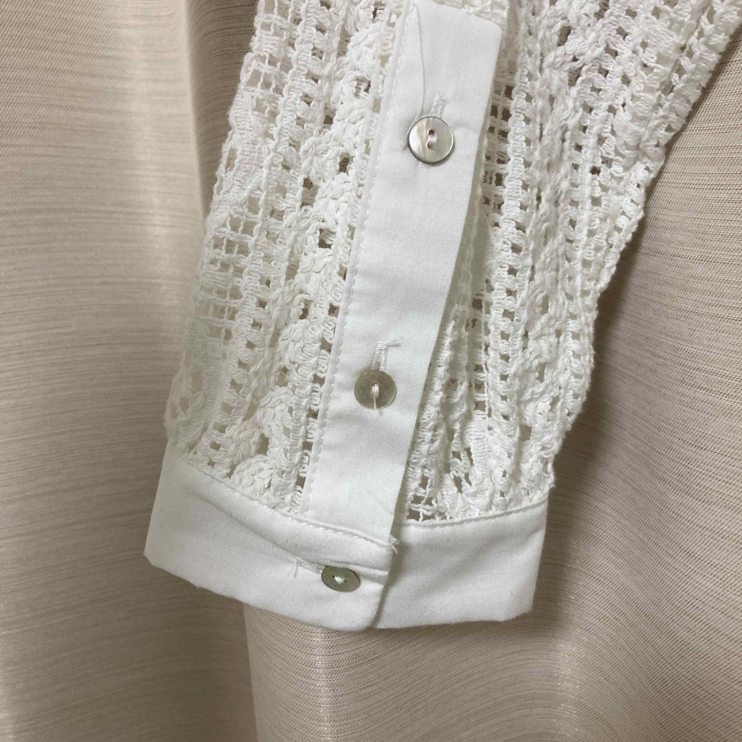 ZARA(ザラ)のZARA 幾何学 レースシャツ レディースのトップス(シャツ/ブラウス(長袖/七分))の商品写真