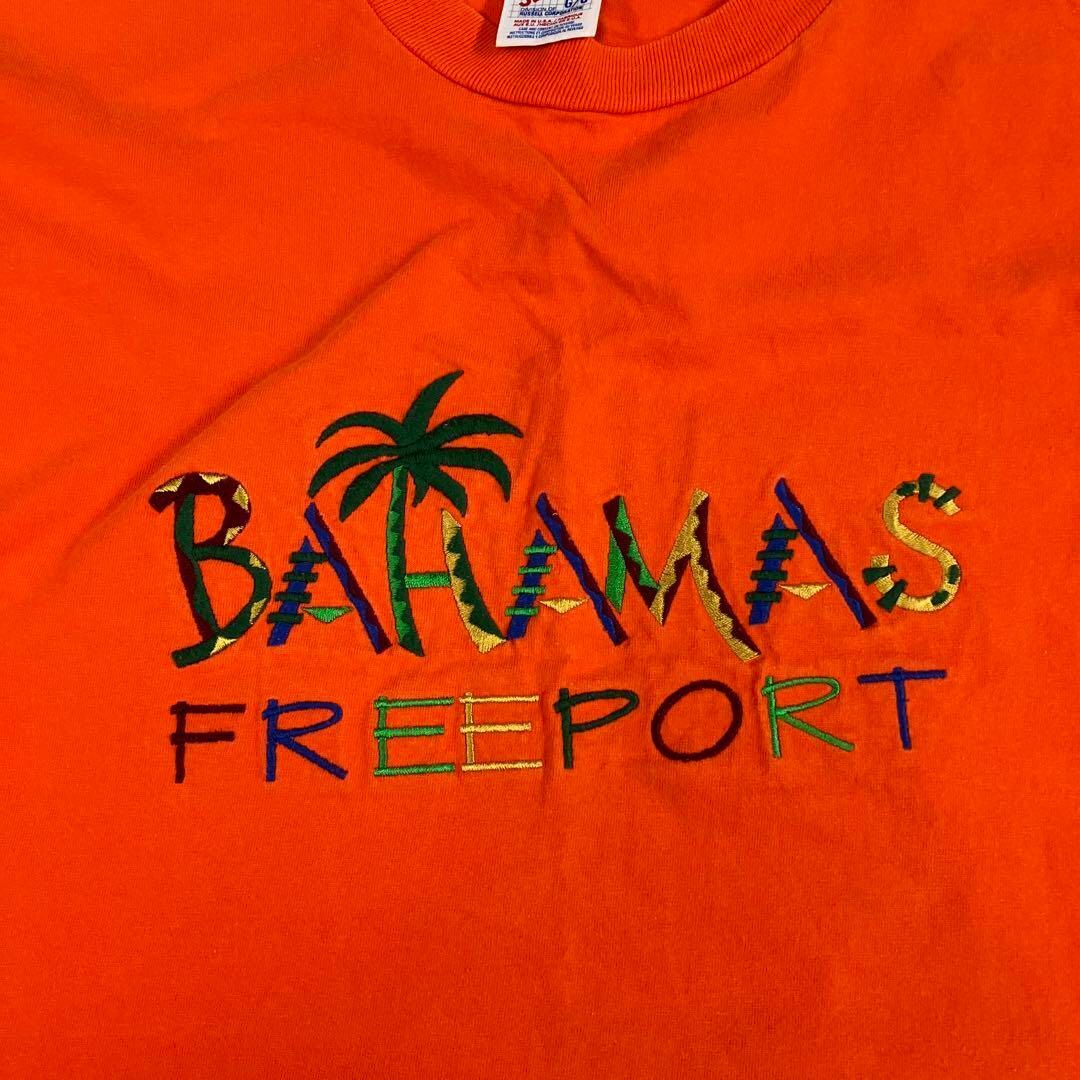 JERZEES(ジャージーズ)のJERZEES 90's オールド Tシャツ　オレンジ　Bahama お土産 メンズのトップス(Tシャツ/カットソー(半袖/袖なし))の商品写真