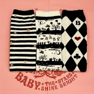 ベイビーザスターズシャインブライト(BABY,THE STARS SHINE BRIGHT)のBABY, THE STARS SHINE BRIGHTモノクロ系SC3点セット(ソックス)