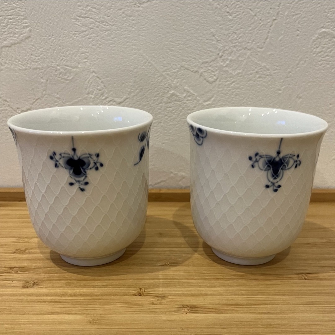 ROYAL COPENHAGEN(ロイヤルコペンハーゲン)の【新品】ロイヤルコペンハーゲン✳︎湯呑み✳︎ペアカップ✳︎ブルーパルメッテ インテリア/住まい/日用品のキッチン/食器(食器)の商品写真