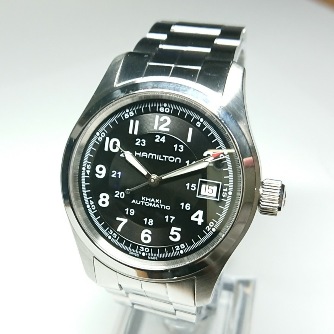 Hamilton(ハミルトン)のハミルトン カーキ フィールド☆オートマチック☆38㎜☆裏スケ☆黒文字盤 メンズの時計(腕時計(アナログ))の商品写真
