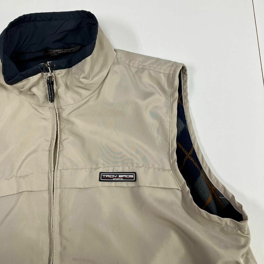 Troy Bros ナイロンベスト アーガイルボア 古着 L