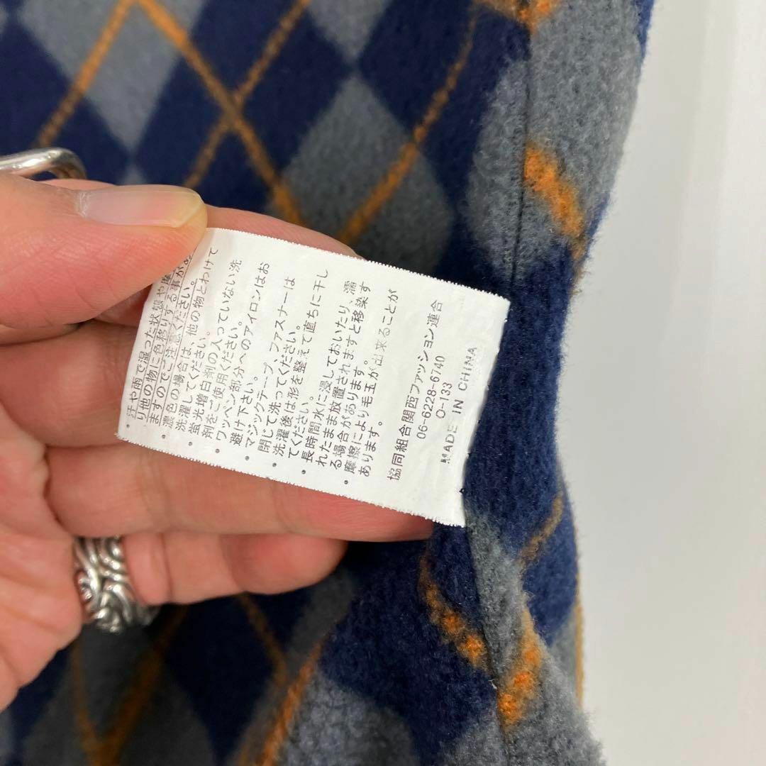 Troy Bros ナイロンベスト アーガイルボア 古着 L