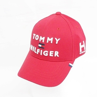 トミーヒルフィガー(TOMMY HILFIGER)のTOMMY HILFIGER ゴルフ 帽子 キャップ ロゴ 刺繍 赤 レッド F(ウエア)