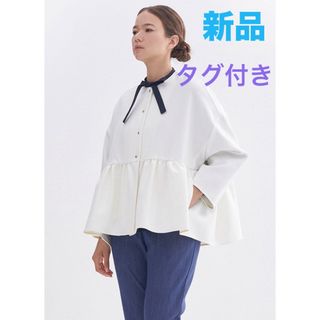 Drawer - bow.a CYCLAMEN BLOUSE ネイビーの通販 by 123｜ドゥロワー ...