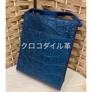 ファルチニューヨーク(falchi New York)のファルチニューヨーク　新品　マットクロコダイル　ショルダーバッグ　ネイビー(ショルダーバッグ)