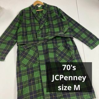 ジェーシーペニー(J.C.PENNEY)のJCPenney フランネル　プリント　チェック柄　ロングシャツ　ガウン(シャツ)