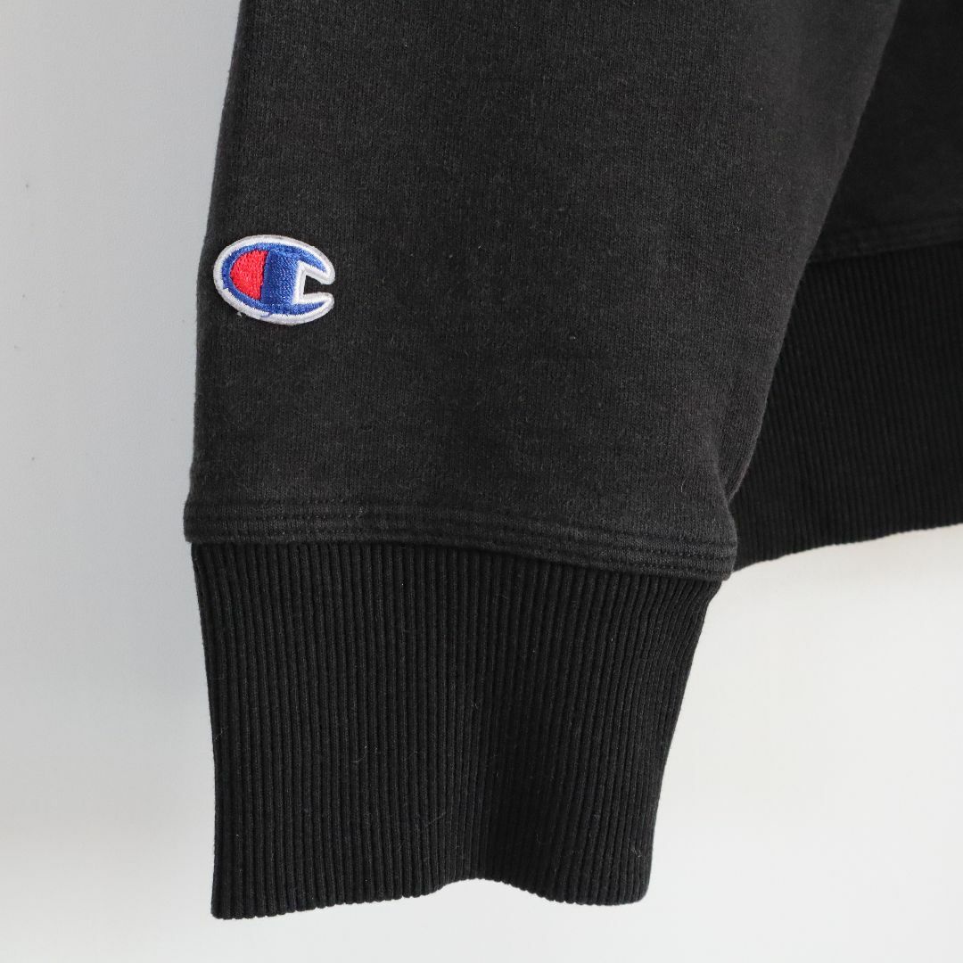 Champion(チャンピオン)の【3XLサイズ】チャンピオン／パーカー　刺繍ロゴ　USA規格　裏起毛　ブラック メンズのトップス(パーカー)の商品写真