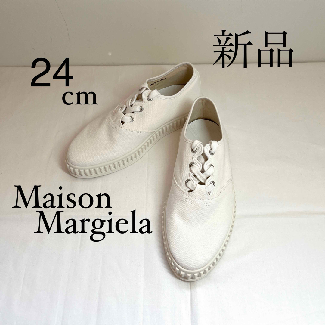 Maison Martin Margiela(マルタンマルジェラ)のMaison Margielaマルジェラ　ステッチ入りスニーカー　ホワイト　37 レディースの靴/シューズ(スニーカー)の商品写真