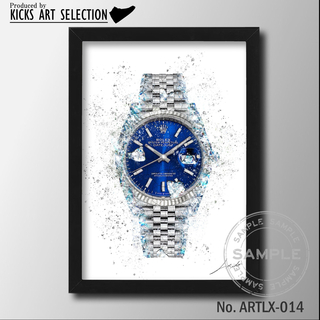 Rolex ロレックス デイトジャスト ブルー/オマージュアートポスター/腕時計(アート/写真)