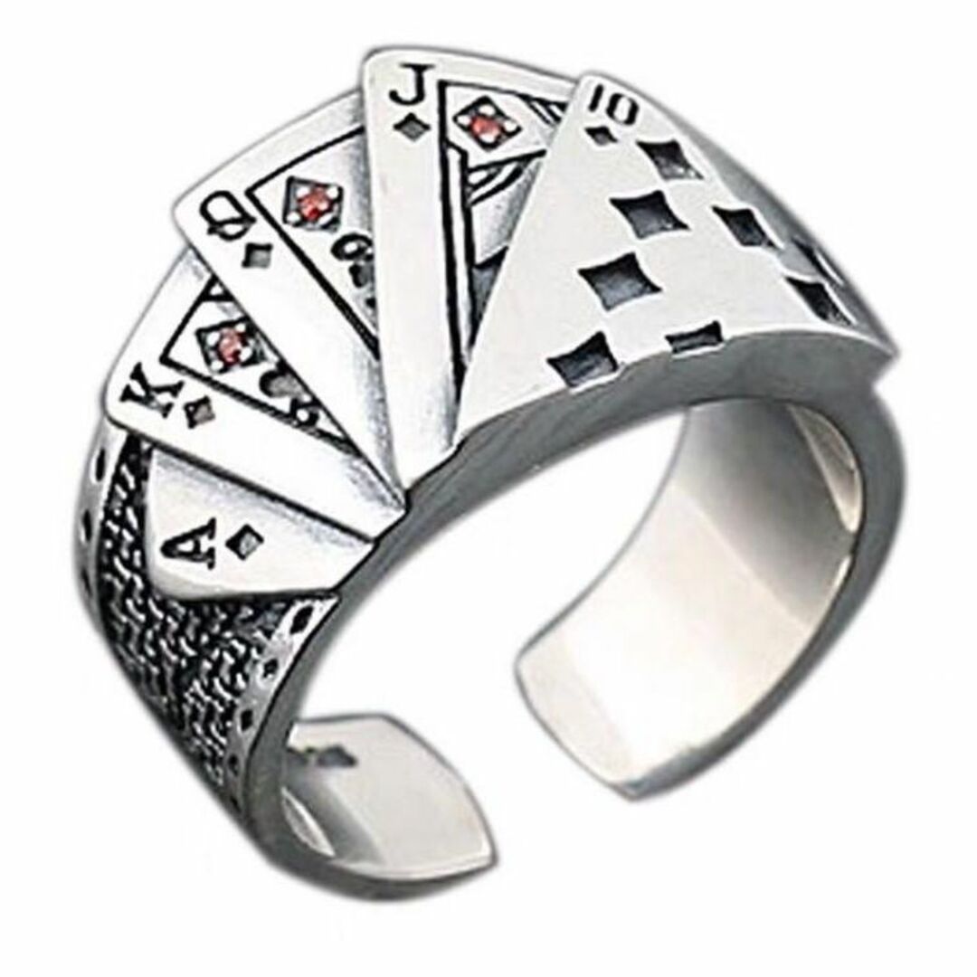 トランプ 指輪 ポーカー リング メンズ レディース カジュアル 赤 オシャレ メンズのアクセサリー(リング(指輪))の商品写真