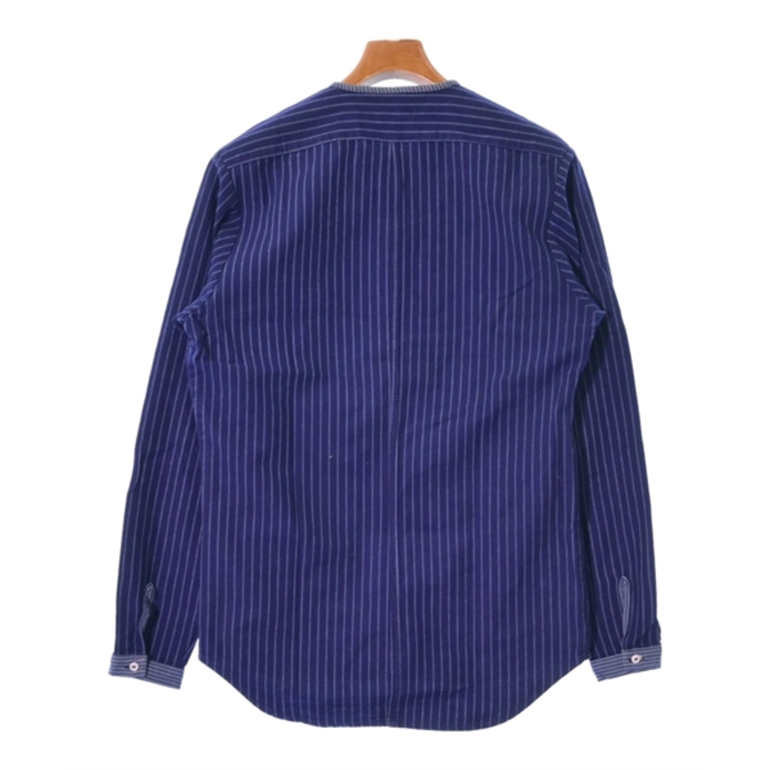 FRANK LEDER(フランクリーダー)のFRANK LEDER カジュアルシャツ -(M位) 紺x水色系(ストライプ) 【古着】【中古】 メンズのトップス(シャツ)の商品写真