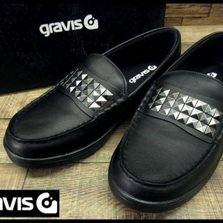 グラビス(gravis)の新品 グラビス オジェック スタッズ レザー ローファー 短靴 黒 26.0 ①(スリッポン/モカシン)