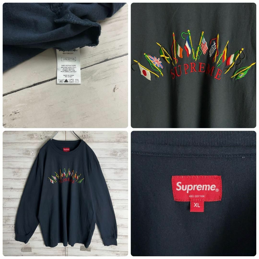 Supreme(シュプリーム)の9007【希少XLサイズ】シュプリーム☆刺繍アーチロゴ人気ロングtシャツ　美品 メンズのトップス(Tシャツ/カットソー(七分/長袖))の商品写真