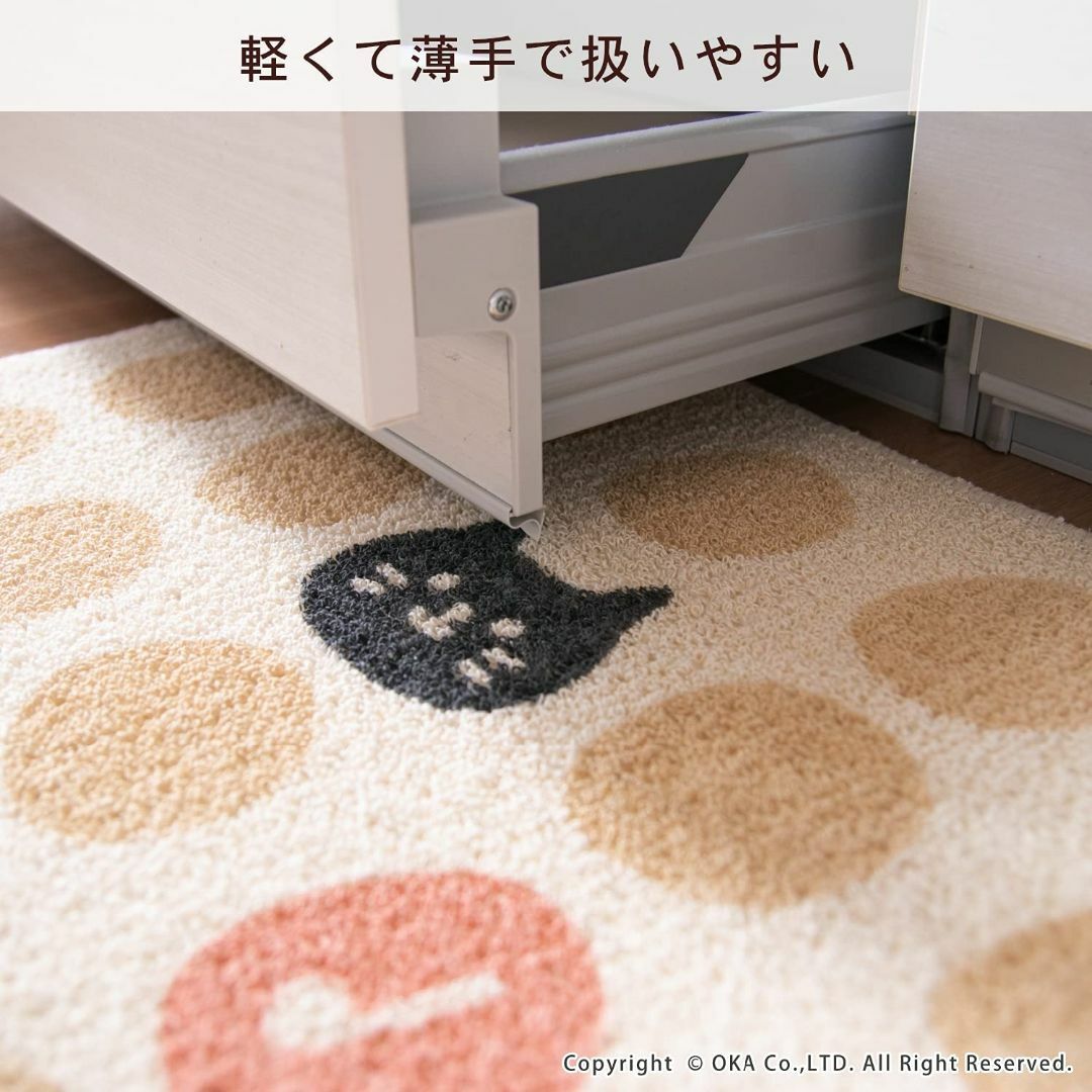 【色: ピンク】オカ(OKA) リズムキャット キッチンマット 約45cm×12 インテリア/住まい/日用品のキッチン/食器(その他)の商品写真