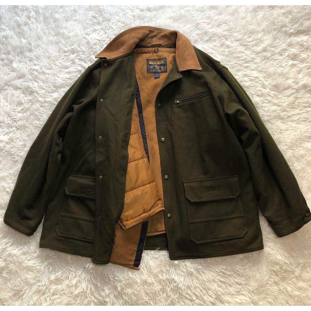 WOOLRICH(ウールリッチ)のウールリッチ　カバーオール　インナー脱着可　カーキ　グリーン　2XL メンズのジャケット/アウター(カバーオール)の商品写真