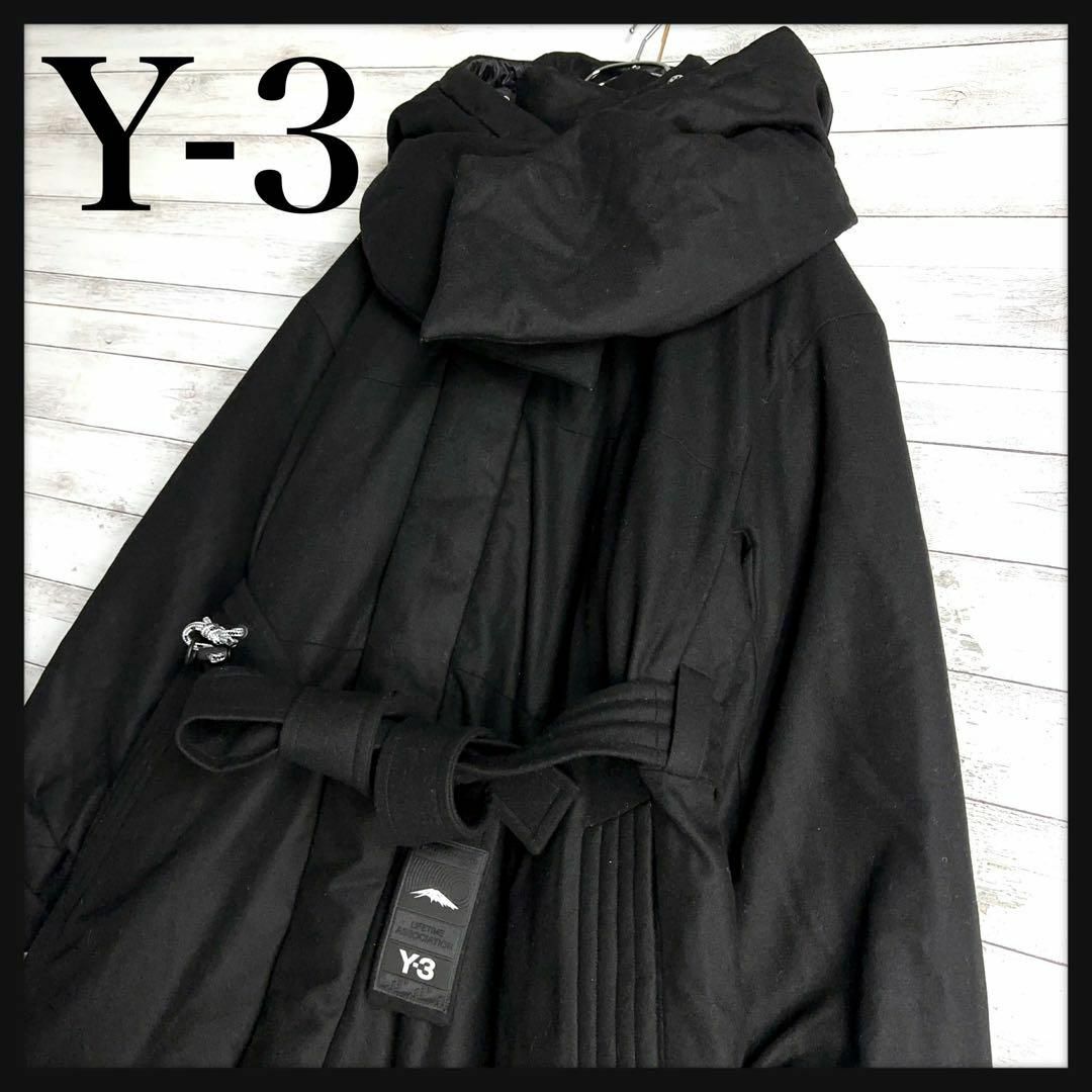 Y-3(ワイスリー)の8986【希少デザイン】Y-3☆ワンポイントロゴ定番カラーロングコート　美品 メンズのジャケット/アウター(トレンチコート)の商品写真