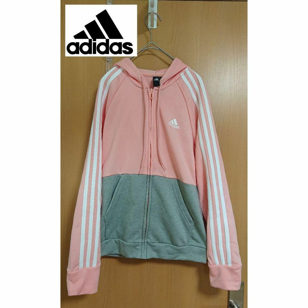 adidas(アディダス)のadidas フルジップ ジャージ Lサイズ アディダス 服 ウォーキング レディースのトップス(トレーナー/スウェット)の商品写真