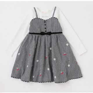 メゾピアノ(mezzo piano)の専用★新品★メゾピアノ チェリー刺しゅう ドッキングワンピース(ワンピース)