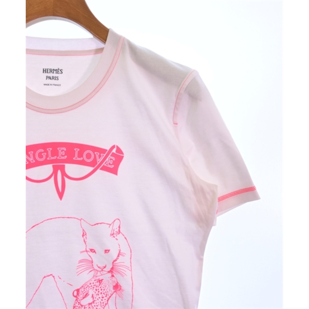 HERMES エルメス Tシャツ・カットソー 36(XS位) 白xピンク HERMES エルメス Tシャツ・カットソー 36(XS位) 白xピンク