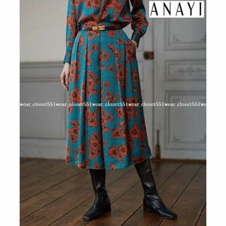 アナイ(ANAYI)の2020 新品ANAYIアナイ☆ステッチラインフラワープリントフレアパンツ 38(キュロット)