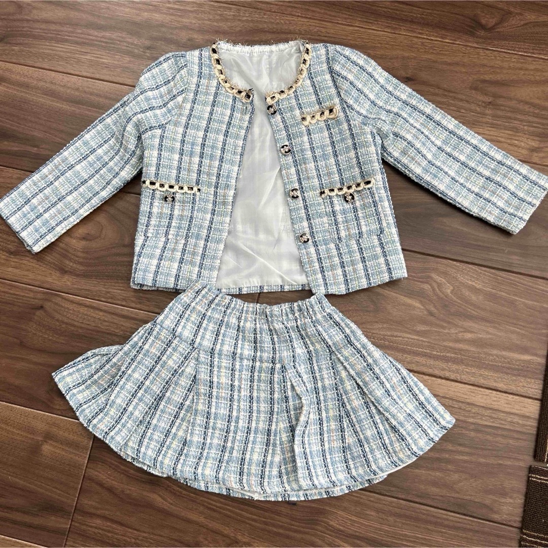 女の子　120 スーツ　セット キッズ/ベビー/マタニティのキッズ服女の子用(90cm~)(ドレス/フォーマル)の商品写真