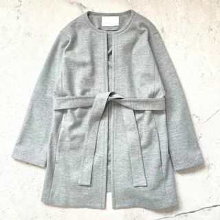 Ballsey - 【トゥモローランド ボールジィ】日本製 ノーカラー ベルト付ウール ハーフコート